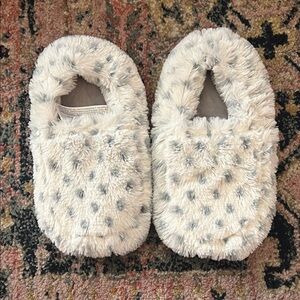 Warmies Heated Fluffy Gray Slippers